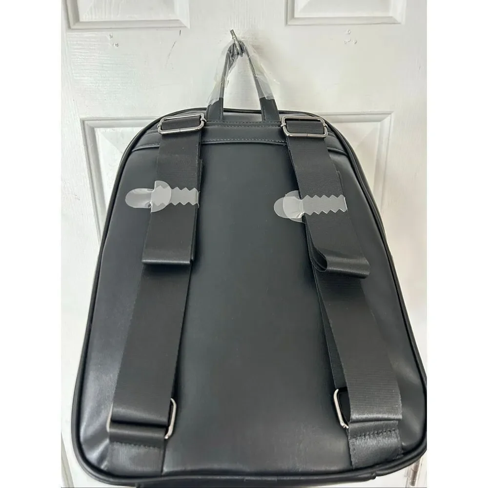 Us polo assn black faux leather backpack travel backpack NEW